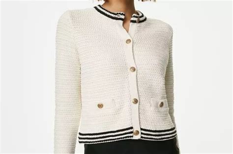 chanel style jacket marks and spencer|m&s Chanel style cardigan.